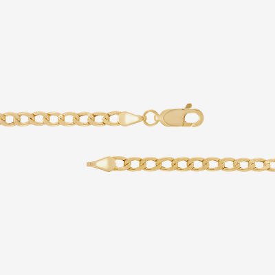 14K Gold 16 Inch Hollow Curb Chain Necklace