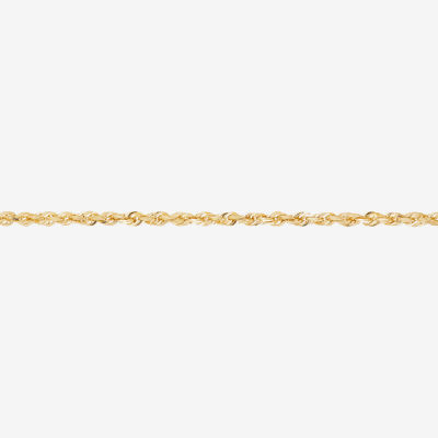 14K Gold 10 Inch Solid Rope Ankle Bracelet