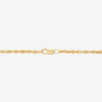 14K Gold 10 Inch Solid Rope Ankle Bracelet