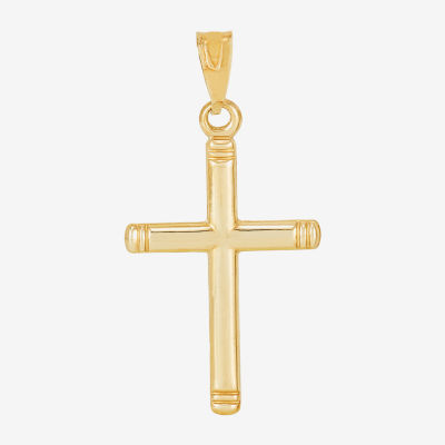 Womens 10K Gold Cross Pendant