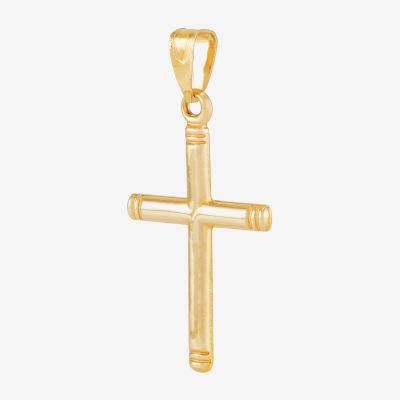 Womens 10K Gold Cross Pendant