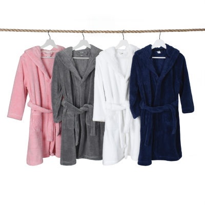 Linum Home Textiles Plush Little & Big Girls Long Sleeve Bathrobe