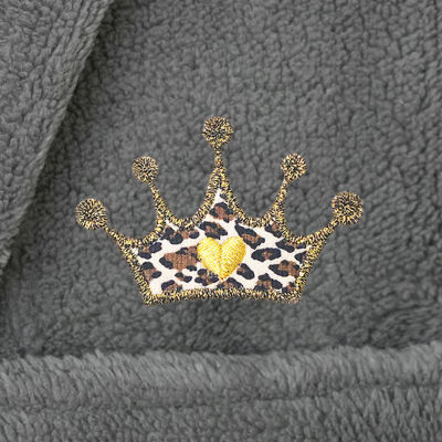 Linum Home Textiles Plush Cheetah Crown Little & Big Girls Long Sleeve Bathrobe