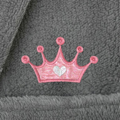 Linum Home Textiles Plush Crown Little & Big Girls Long Sleeve Bathrobe