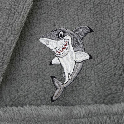 Linum Home Textiles Plush Shark Little & Big Boys Long Sleeve Bathrobe