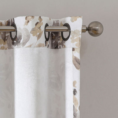 Regal Home Ayden Floral Grommet Top Energy Saving Blackout Single Curtain Panel