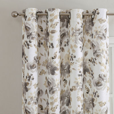 Regal Home Ayden Floral Grommet Top Energy Saving Blackout Single Curtain Panel