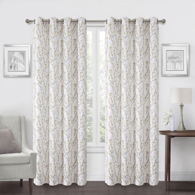 Regal Home Ayden Blossom Grommet Top Energy Saving Blackout Single Curtain Panel