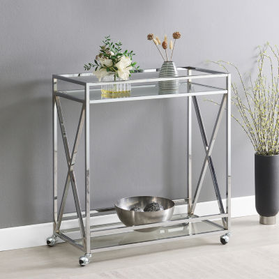 Oxford Glass-Top Kitchen Cart