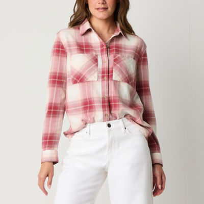 a.n.a Tall Womens Long Sleeve Regular Fit Button-Down Shirt
