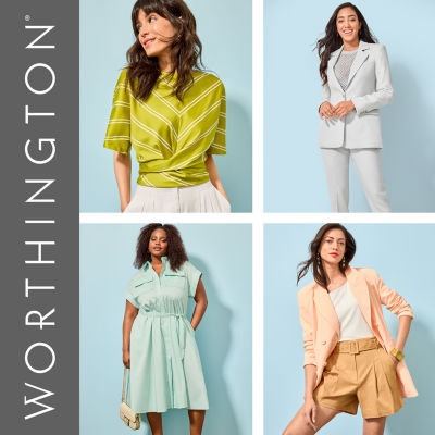 Worthington Womens Sleeveless Regular Fit Button-Down Shirt