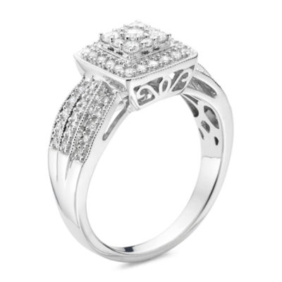 Diamond Blossom 1/2 CT.T.W. Natural Diamond In 10K White Gold Ring