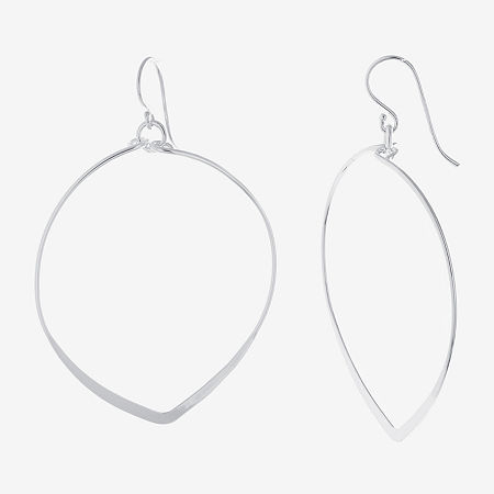 Silver Reflections Womens Pure Silver Over Brass Oval Drop Earrings In Metallic