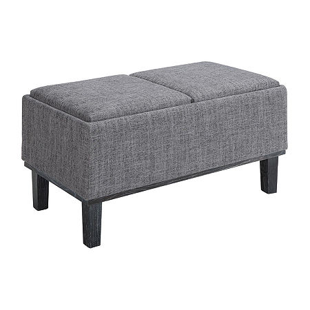 Designs4Comfort Storage Ottoman, One Size, Gray