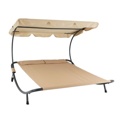 Chaise Rocking Lounge Chair with Canopy and Pillows, Color Beige JCPenney