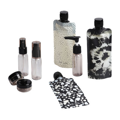 Kitsch 11pc Travel Bottle Set Black