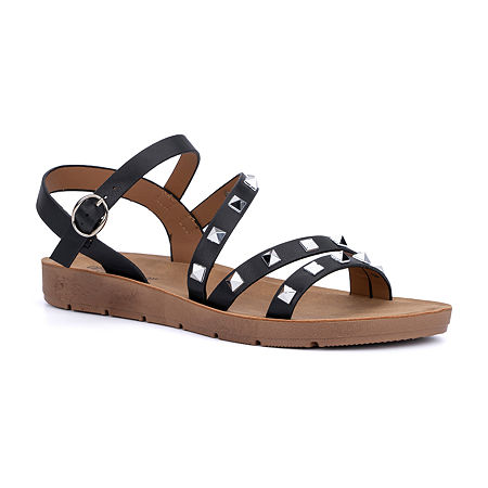  -Olivia Miller Womens London Flat Sandals