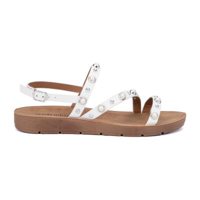 Olivia Miller Womens Perla Flat Sandals