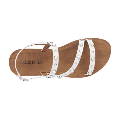 Olivia Miller Womens Perla Flat Sandals