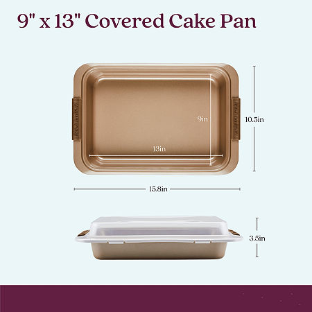 Anolon Advanced Bronze 9X13 Rectangular Covered Non-Stick Cake Pan, One Size, Brown