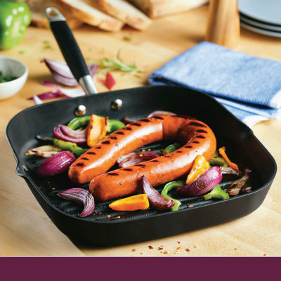Anolon Advanced Home Hard Anodized 11" Square Grill Pan with Pour Spouts