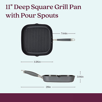 Rachael Ray Hard Anodized II 11 Deep Square Grill Pan 