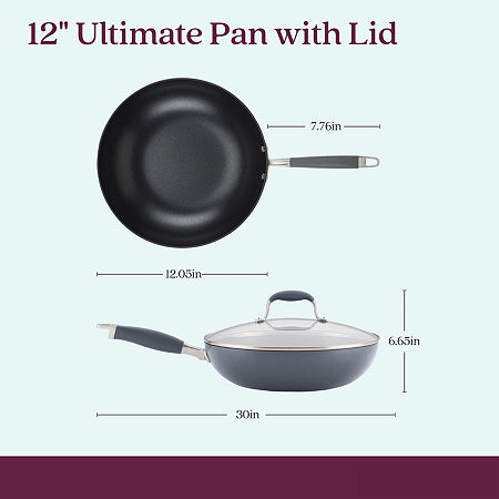 Anolon Advanced Home Hard Anodized 12 Frying Pan With Lid, One Size, Gray