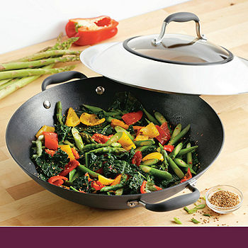 Anolon Advanced Home Hard Anodized 14 Wok with Lid and Side Handles,  Color: Moonstone - JCPenney