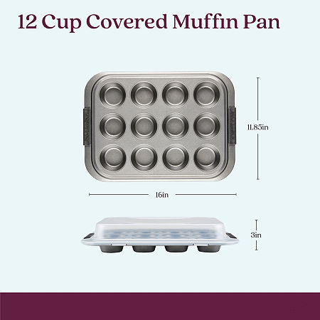 Anolon Advanced 12-Cup With Lid Non-Stick Muffin Pan, One Size, Gray