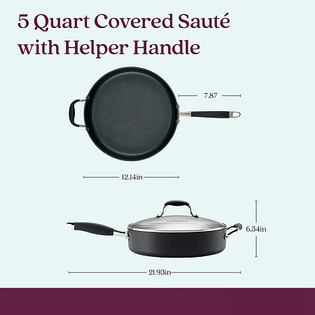 Anolon Advanced Home Hard Anodized 5-qt. Saute Pan With Lid And Helper Handle, One Size, Black