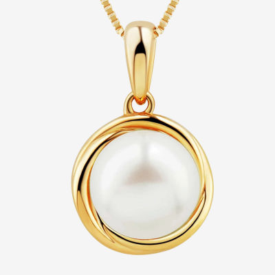 Certified Sofia™ Cultured Freshwater Pearl 10K Gold Knot Pendant