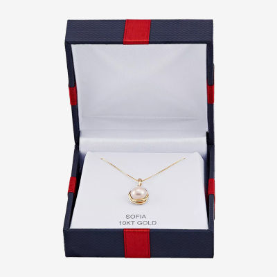 Certified Sofia™ Cultured Freshwater Pearl 10K Gold Knot Pendant