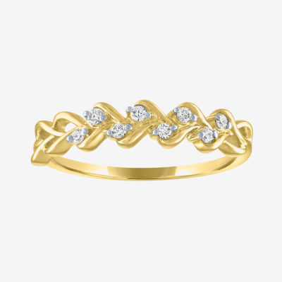 G-H / Si2-I1) 1/ CT. T.W. Lab Grown White Diamond 10K Gold Delicate Band