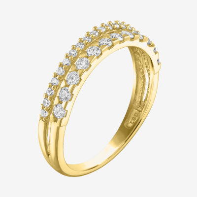 (G-H / Si2-I1) Womens 1/2 CT. T.W. Lab Grown White Diamond 10K Gold Delicate Band