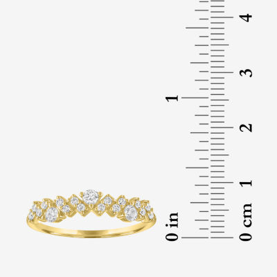 (G-H / Si2-I1) Womens 1/3 CT. T.W. Lab Grown White Diamond 10K Gold Delicate Band