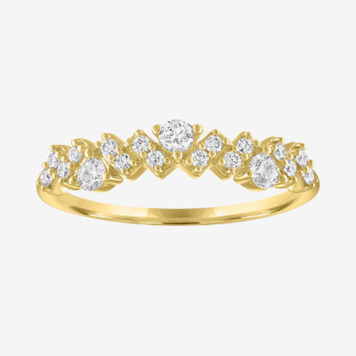 (G-H / Si2-I1) Womens 1/3 CT. T.W. Lab Grown White Diamond 10K Gold Delicate Band