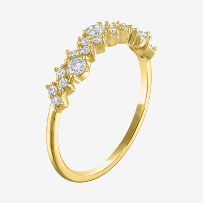 (G-H / Si2-I1) Womens 1/3 CT. T.W. Lab Grown White Diamond 10K Gold Delicate Band