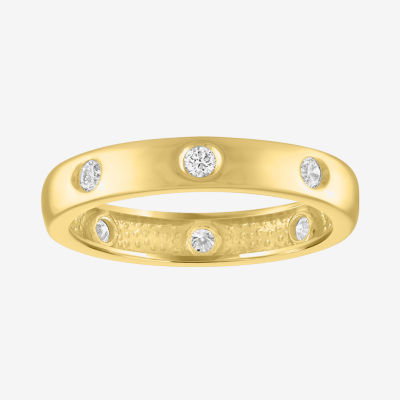 (G-H / Si2-I1) 1/3 CT. T.W. Lab Grown White Diamond 10K Gold Delicate Wedding Band