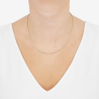 10K Gold 18 - 24 Inch Hollow Rope Chain Necklace