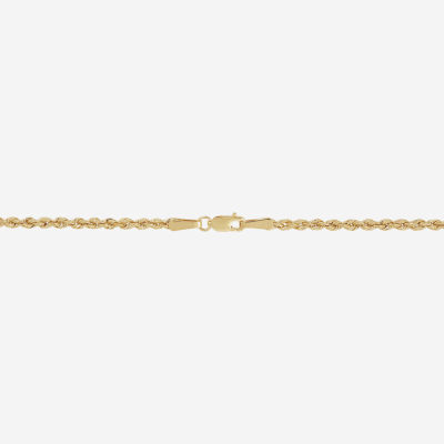 10K Gold 18 - 24 Inch Hollow Rope Chain Necklace