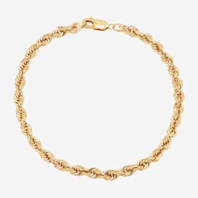 10K Gold / Inch Hollow Rope Chain Bracelet