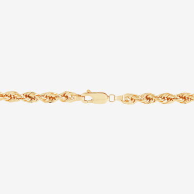 10K Gold / Inch Hollow Rope Chain Bracelet