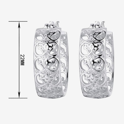 Womens Sterling Silver 23mm Hoop Earrings