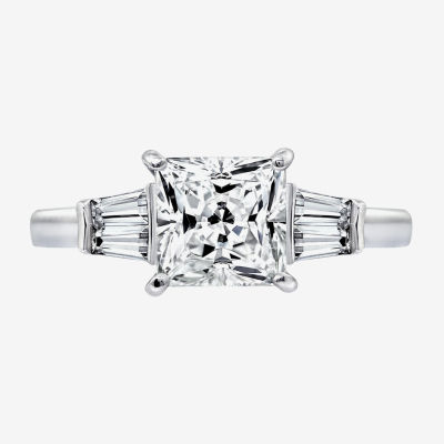 DiamonArt® Cubic Zirconia Sterling Silver 3-Stone Ring