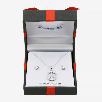 DiamonArt® White Cubic Zirconia Sterling Silver 2-pc. Jewelry Set