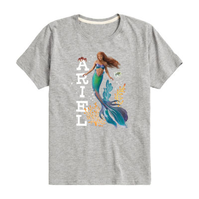 Disney Collection Little & Big Girls Crew Neck Short Sleeve The Mermaid Ariel Graphic T-Shirt