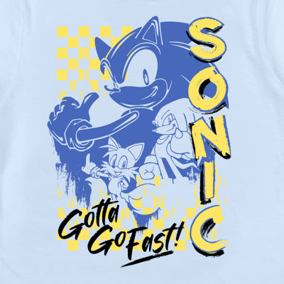 Little & Big Kid Boys Crew Neck Long Sleeve Regular Fit Sonic the Hedgehog Graphic T-Shirt