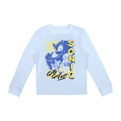 Little & Big Boys Crew Neck Long Sleeve Sonic the Hedgehog Graphic T-Shirt