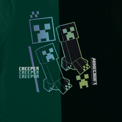 Little & Big Boys Crew Neck Long Sleeve Minecraft Graphic T-Shirt