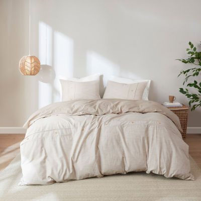 Clean Spaces Blakely 3 Piece Organic Cotton Oversized Duvet Cover Set